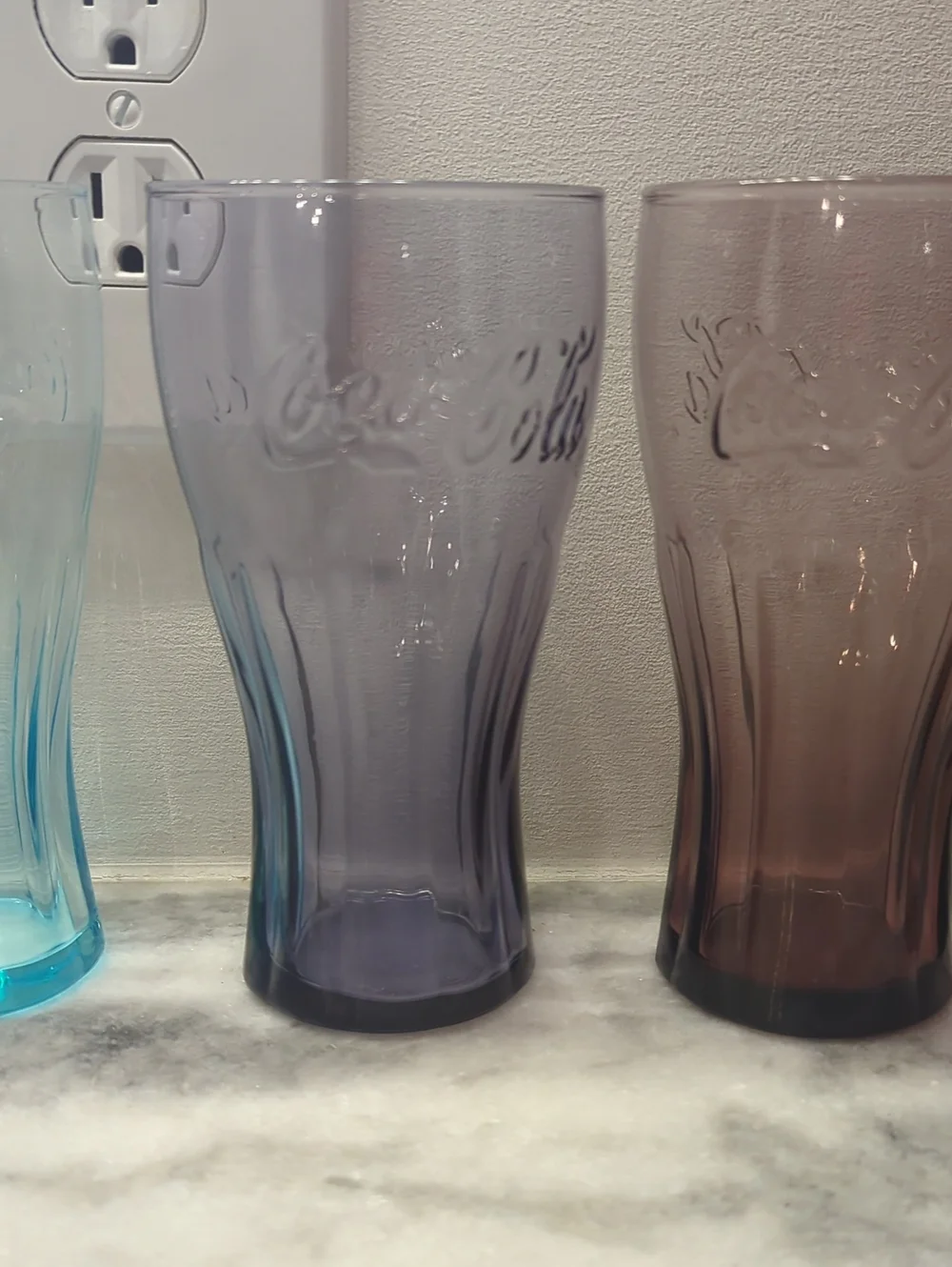 Set of 5 Vintage Multicolored McDonalds Coke Glasses